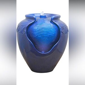 Elegant Blue Ceramic Water Fountain